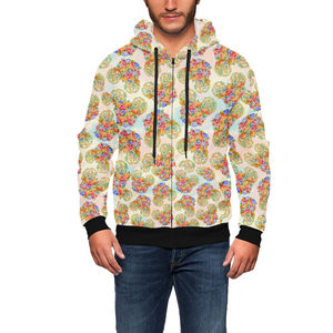 เสื้อฮู้ดผ้าฝ้าย100% สำหรับผู้ชายพิมพ์ลายซับลิเมชันแบบเต็มตัวพร้อมโลโก้ด้านหน้าสำหรับฤดูหนาว - Product Image 1