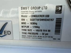 รถคาราวาน Swift Conquerer 650 ปี 2023 มือสอง เหมาะกับทุกงบประมาณ 280 - Product Image 6