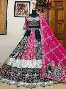 Navratri lehenga choli นักออกแบบดั้งเดิมสำหรับผู้หญิงชุดแต่งงานอินเดียกับ chaniya choli สำหรับงานปาร์ตี้ - Product Image 6