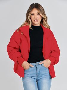 <b>Wool</b> Blend Women Puffer Jacket Custom <b>Quilted</b> Down Warm Streetwear Casual Fashion OEM Manufacturer Factory Supplier - Product Image 2