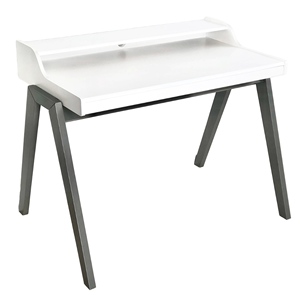 WELL HOME 'Nere' Escritorio para computadora blanco con patas grises 110x86x75cm - Product Image 1
