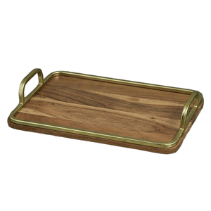 Bandeja de servicio de plata de latón de lujo con mango de libélula dorada y vajilla elegante de textura martillada para cenar - Product Image 5