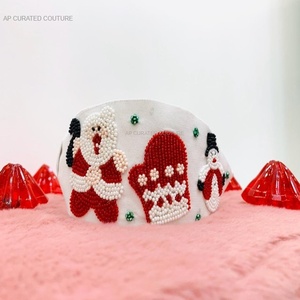 Hot Multicolor Lips Theme Traditional Handcrafted Modernly Designed Turban Headpiece with Threads Vintage Breathable <b>Headbands</b> - Product Image 6