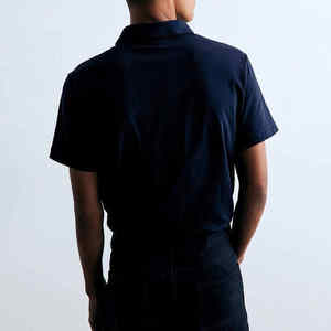 Logo personnalisé à manches courtes vêtements d'été couleur unie hommes polos meilleur vendeur respirant anti-boulochage polo - Product Image 2