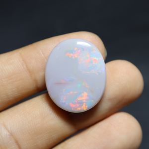25.00 Carat Natural Australian Opal Cabochon Multi Fire Solid Coober Pedy Opal Oval Cut <b>Loose</b> <b>Gemstone</b> for Jewelry Making - Product Image 5