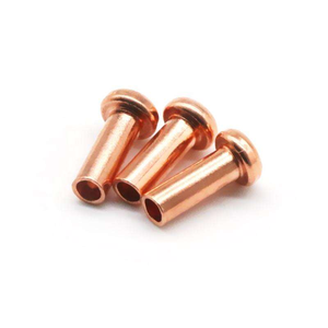Rivet semi-tubulaire en laiton à tête ronde personnalisée, rivet massif à tête plate en cuivre - Product Image 1