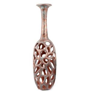 High Quality Handmade Aluminum Flower <b>Vase</b> with Modern Design Antiqued Finishing and <b>Unique</b> Holes Best Selling Product - Product Image 5