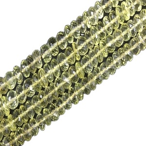 13"Long Strand Natural Lemon Quartz Faceted Rondelle Top Grade Beads Wholesale Manufacturer Genuine High Quality - Product Image 1