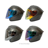 Casque de moto ouvert CRX AK-1 de haute qualité, finition métallique brillante, doublure en mousse ABS, certifié SNI, casque de sécurité pour adultes