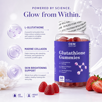 Gummies au glutathion anti-âge pour l'éclat de la peau, saveur pamplemousse, 60 unités, 2 gummies par jour, supplément antioxydant pour la santé