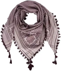 Nueva bufanda ligera a cuadros con borlas del desierto árabe Shemagh, logotipo privado, pañuelo cálido multifuncional para la cabeza, pañuelo deportivo estampado para hombres - Product Image 3