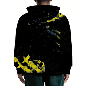 เสื้อมีฮู้ดแบบสวมหัวผ้าโพลีเอสเตอร์/ คอตตอนฟลีซสั่งทำโลโก้สไตล์สตรีทสำหรับผู้ชายในฤดูหนาว - Product Image 4