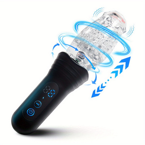 Retract able Thrust ing Rotating Men Automatische Mastur bator Tasse Transparente Tasche <span class=keywords><strong>Pussy</strong></span> Vibrierende männliche Stroker Erwachsene Oralsex Spielzeug