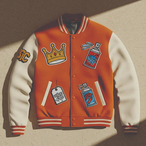Varsity Áo Khoác Cho Trường Trung Học Mỹ Đội Bóng Đá Mùa Đông Đứng Chenille Thêu Thư Mô Hình Letterman Áo Khoác - Product Image 2