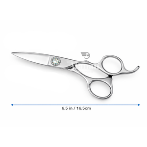 Ciseaux de coiffure professionnels de 6,5 pouces en acier inoxydable, ciseaux de barbier de luxe avec vis en cristal, outil de salon OEM - Product Image 5
