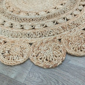 Alfombra de yute tejida a mano alfombra ecológica para puerta forma de Color personalizado plegable hogar sala de estar restaurante Resort granja decoración al por mayor - Product Image 2