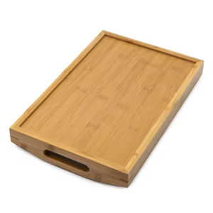 Bandeja de madera personalizada de fábrica Servicio de desayuno Bandeja natural de Crescent Crafts - Product Image 1