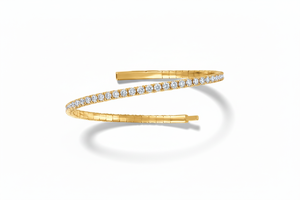Brazalete Flexible de Oro de 14K y Diamantes Naturales para Mujer, Brillo Eterno - Product Image 3