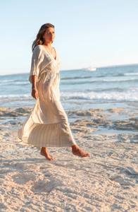 Robe Maxi pour femmes Ultimate Summer Look Airy avec broderie en lurex Taille élastique Boho Beach Style Casual Dress - Product Image 5