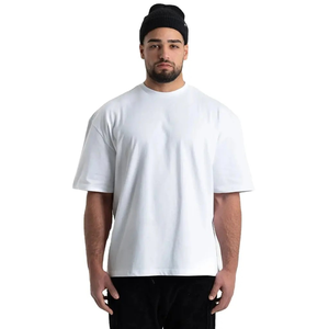 T-shirt vintage lourd délavé à l'acide pour hommes, t-shirt surdimensionné de créateur à épaules tombantes amples - Product Image 1