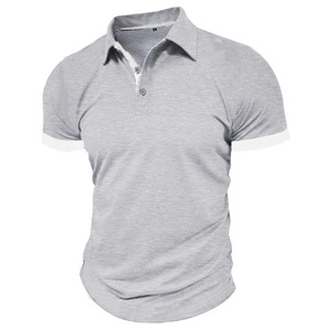 เสื้อโปโลแขนสั้นลำลองสำหรับผู้ชาย, เสื้อยืดสีทึบทรงโอเวอร์ไซส์ระบายอากาศได้แนวสตรีทสำหรับกิจกรรมกีฬาดีไซน์พิมพ์ลาย - Product Image 3