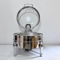 Pemanas Makanan Komersial Set Chafing Dish Buffet Bahan Stainless Steel Kapasitas 6L Pengontrol Suhu Manual Berbahan Bakar Alkohol untuk Katering