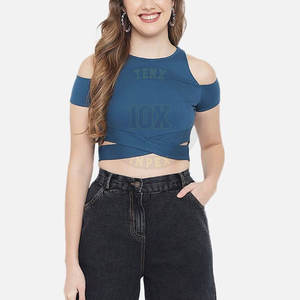 เสื้อครอปท็อปสำหรับผู้หญิงเสื้อผ้าแฟชั่นทนทานเสื้อครอปสีออกแบบได้ตามที่ต้องการใช้กลางแจ้ง - Product Image 5