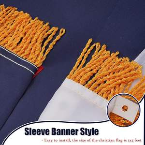 Bandera Cristiana con Borde Dorado de 3x5 Pies, Bandera Bordada con Cruz, Bandera Cristiana Resistente con Funda, Bandera de Jesús de Poliéster - Product Image 5