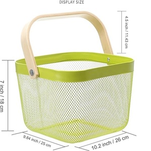 Multi Functional Hanging Fruit <b>Bin</b> Rectangle Metal Mesh Iron Basket Storage Organizer For Nursery Or <b>Kitchen</b> Pantry - Product Image 2