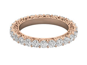 แหวนเพชรผู้หญิงสั่งทำพิเศษ ทอง 14K/18K ดีไซน์คลาสสิก เพชรเลี้ยงในห้องปฏิบัติการ ทรงกลมเจียระไนบริลเลียนท์ รับรองโดย IGI แหวนแต่งงาน - Product Image 3