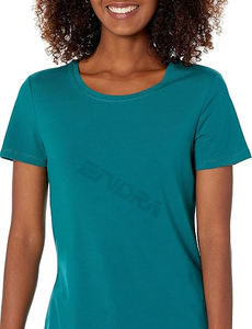 Venta al por mayor de algodón orgánico para mujer Camiseta de cuello redondo Logotipo de impresión personalizada en blanco liso Camisetas De niña para dama - Product Image 4