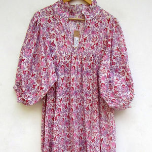 Bohemian Indian Handmade Cotton Floral Printed Nightwear Bathrobe Maxi Dress Ethnic Beach Summer Wholesale <b>Nighty</b> <b>Long</b> Kimonos - Product Image 1