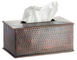 Boîte à mouchoirs antique martelée en cuivre avec design personnalisable, parfaite pour la vaisselle élégante et le rangement des serviettes - Product Image 3