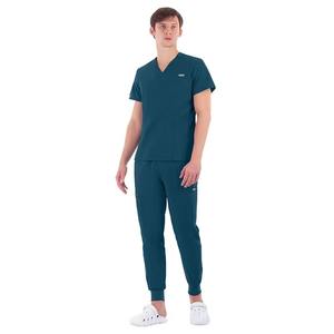 Comprar venta al por mayor cuello en V diseño Jogger estilo hombres Scrubs médico Scrubs enfermera manga corta Scrub Set tejido de poliéster - Product Image 6