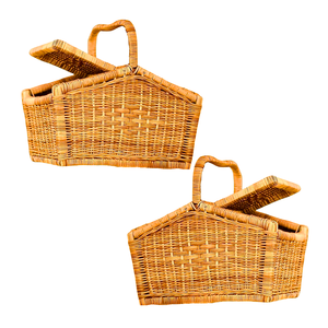 PANIER EN ROTIN léger et élégant PANIER PIQUE-NIQUE avec couvercle du Vietnam Grand panier de récolte en osier Excursions d'une journée légères - Product Image 1