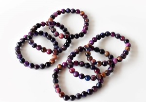 Latest Trending Tiger Cat’s Eye Violet 8mm Round <b>Beaded</b> <b>Bracelet</b> Hand Polished Natural Gemstone For Meditation Jewelry Fashion - Product Image 5