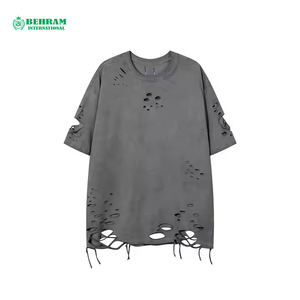 เสื้อยืดคอกลมทรงหลวมสำหรับผู้ชาย น้ำหนักเบา ไหล่ตก ราคาดีที่สุด ผลิตในปากีสถาน เป็นมิตรต่อสิ่งแวดล้อม ผ้าฝ้ายออร์แกนิค 100% ป้องกันการเป็นขุย - Product Image 2