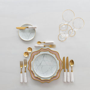 Juego de Cubiertos Modernos de Acero Inoxidable Espejado en Dorado y Blanco, Ecológicos, para Fiestas, Hogar, Hotel y Restaurante - Product Image 4