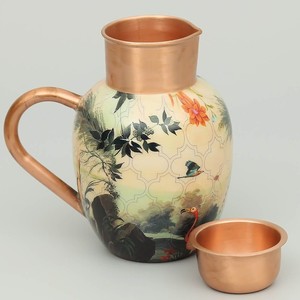 Handcrafted Decorative Metal Pitcher Vintage Floral <b>Water</b> Jug Elegant Table Accent Design - Product Image 2