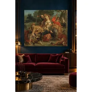 ภาพพิมพ์บนผ้าใบลายล่าสัตว์ของฟิดา เดลาครัวซ์ - Product Image 2