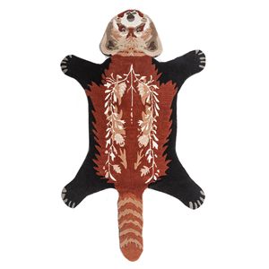 Alfombra de Lana y Viscosa Tejida a Mano Wild Wanderlust, Diseño Animal en Gris y Negro para Decoración de Sala de Estar, Grosor de 10 mm -Tra-15113 - Product Image 1