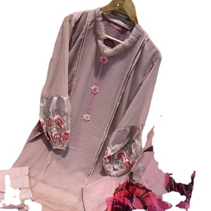 New Multi Color Pakistani Georgette <b>Kurtis</b> with Heavy Santoon Inner with Cotton Pent and Chiffon Digital Print Duppata - Product Image 2