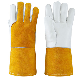 Guantes de soldadura de cuero de vaca de diseño personalizado de Venta caliente Producto de alta demanda con guantes de material de cuero de vaca duraderos - Product Image 4