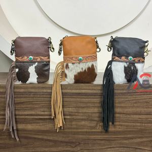 Riñonera deportiva multifuncional de cuero con flecos para exteriores para motocicleta, riñonera para viaje Unisex, bolsa con cremallera para teléfono móvil - Product Image 1