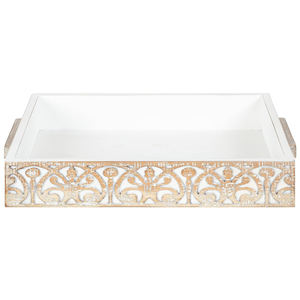 ถาดเสิร์ฟไม้ทำด้วยมือพร้อมที่จับโลหะถาดหรูหราเนื้อไม้สีทองสำหรับโรงแรม - Product Image 6