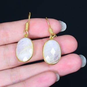 925 Plata estampada perfecto regalo de boda colgante de mujer 925 plata esterlina sólida hecha a mano piedras preciosas piedra lunar Spinner pendientes - Product Image 2