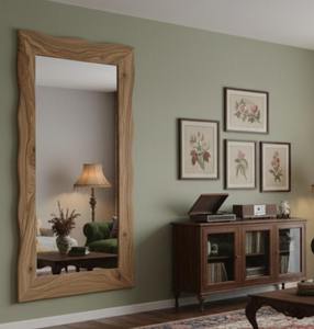 Handmade Wooden Art Deco Round Full Length Decorative Wall <b>Mirror</b> Eco-Friendly <b>Lightweight</b> Home Use - Product Image 4