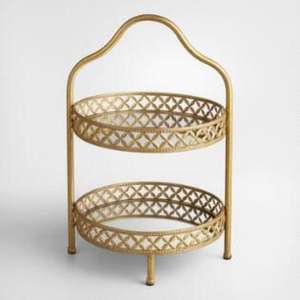 แท่นวางเค้กทรงกลมสุดหรู2ชั้นอุปกรณ์จัดงานปาร์ตี้งานอีเวนต์ตกแต่งเค้กแท่นวางถาดเสิร์ฟที่ทันสมัยสำหรับวางตรงกลาง - Product Image 5