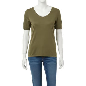 T-shirts pour femmes en tricot léger, col rond, tissu extensible doux, respirant, vêtements décontractés, confortables pour un usage quotidien, hauts tendance, vente en gros - Product Image 1