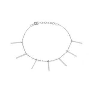 925 Sterling <b>Silver</b> Tassel and Flower Shaped <b>Bracelet</b> with Diamond Rhodium Plated Beaded <b>Bangles</b> for Parties and Gifts - Product Image 2